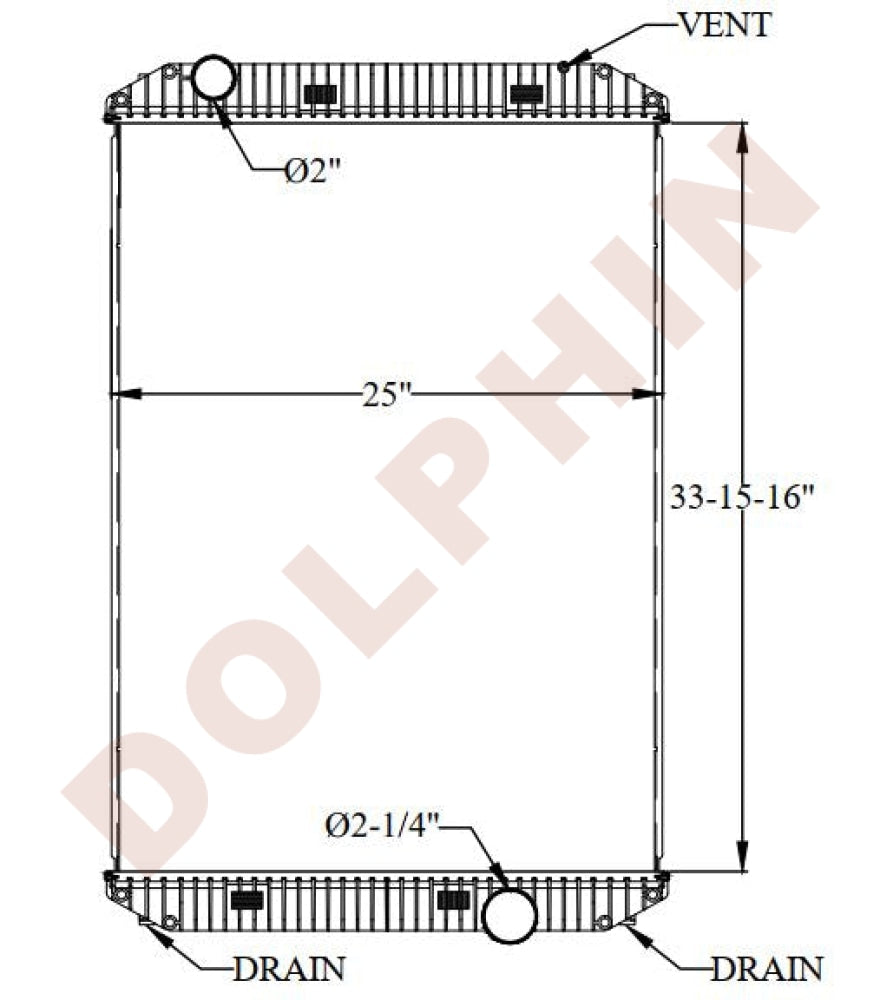 FREIGHTLINER RADIATOR - Classic120 (1993-2004) 33-15/16 x 25 x 1-3/4