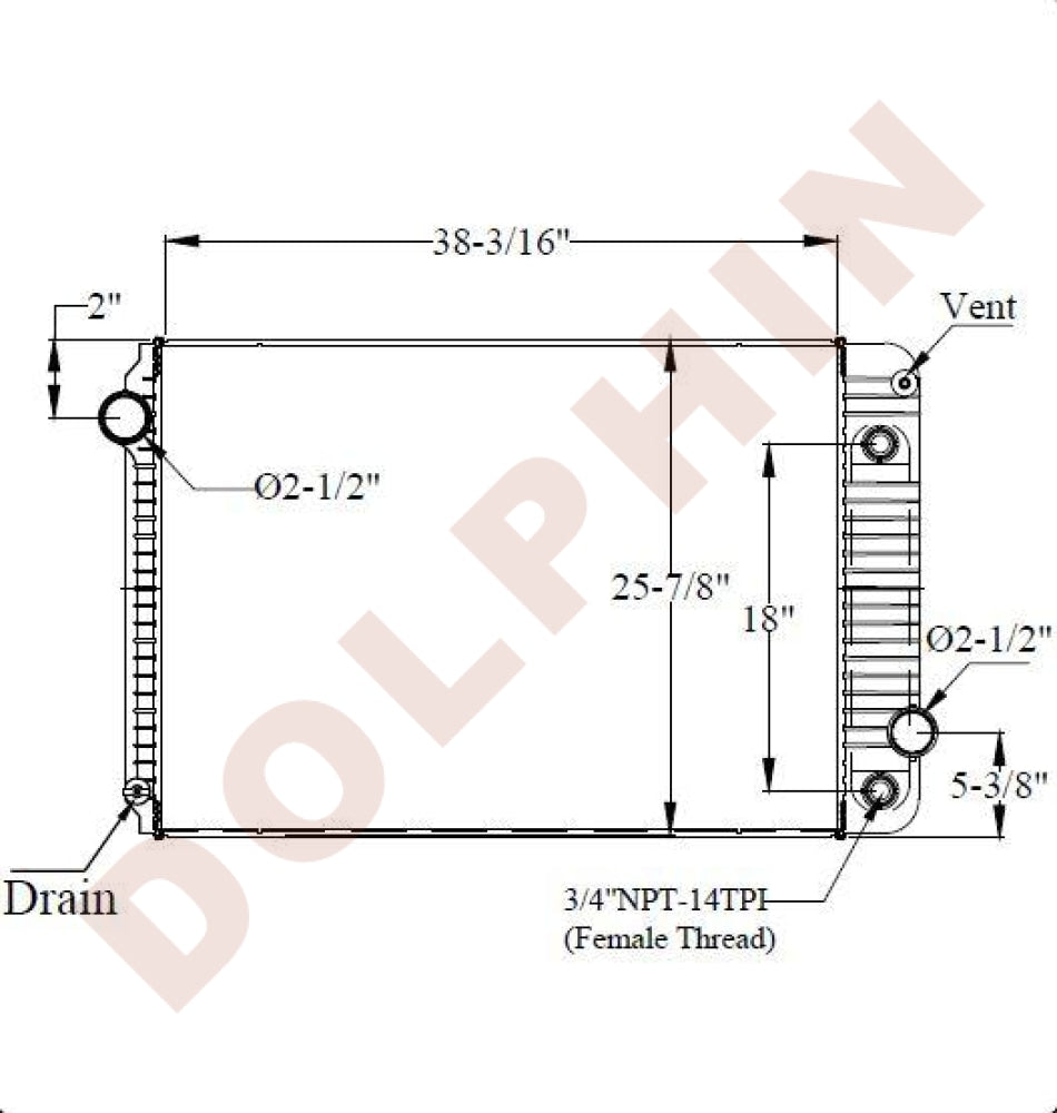INTERNATIONAL RADIATOR - Workstar 7300,7400 (2002-2007) 38-3/16 x 25-7/8 x 2-1/8