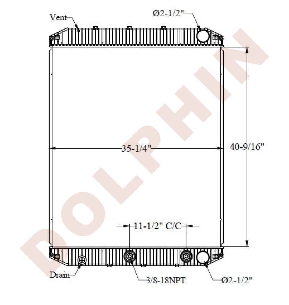 VOLVO RADIATOR, VNL / VNM, (2008-2010) 40-9/16'' x 35-1/4'' x 1-7/8''