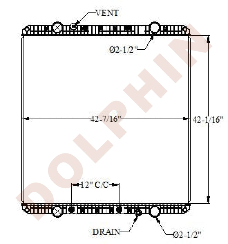 WESTERN STAR RADIATOR - 4900EX2008 (2015) 42-1/16'' x 42-7/16'' x 2-1/8''