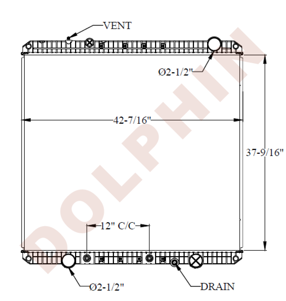 WESTERN STAR RADIATOR - 4800-4900 (2008-2009) 37-9/16'' x 42-7/16'' x 2-1/8''