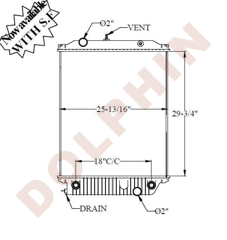 FREIGHTLINER RADIATOR, SPARTAN MOTORHOME, 29-3/4'' x 25-13/16'' x 2-1/8''