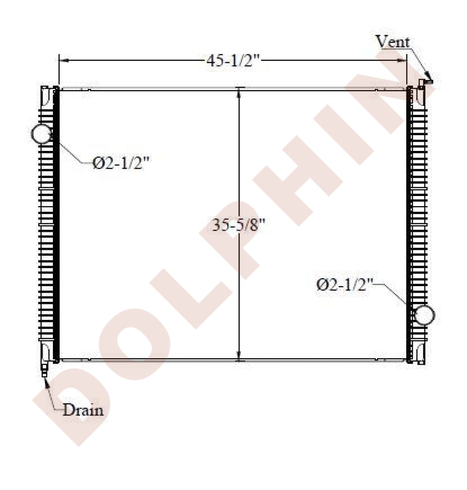 INTERNATIONAL RADIATOR - Navistar Workstar 7000 Series (2010) 45-1/2 x 35-5/8 x 1-7/8
