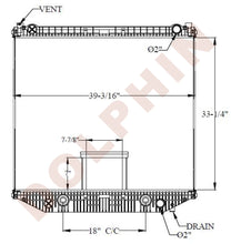 FREIGHTLINER RADIATOR - Business (2010-2013) 33-1/4'' x 39-3/16'' x 1-7/8''