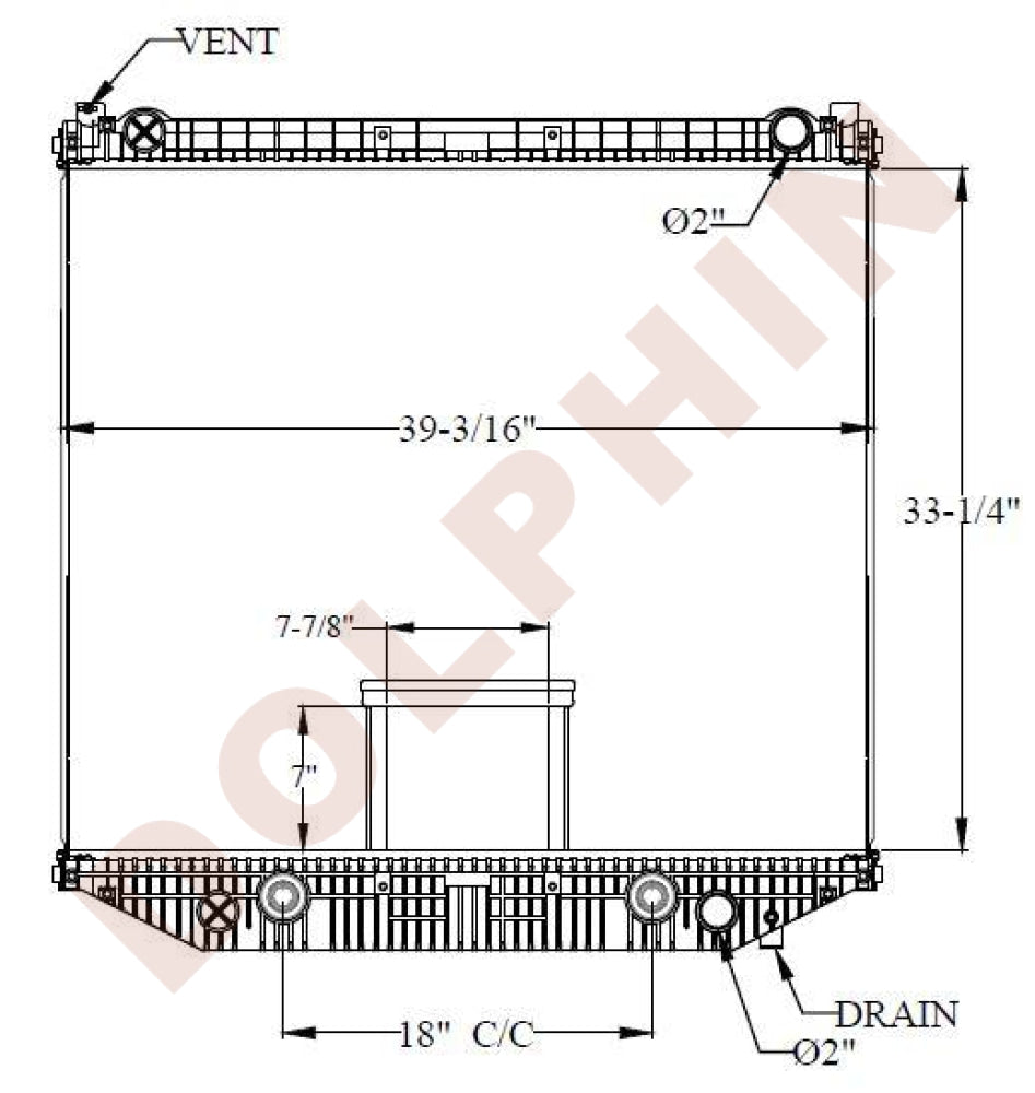 FREIGHTLINER RADIATOR - Business (2010-2013) 33-1/4'' x 39-3/16'' x 1-7/8''
