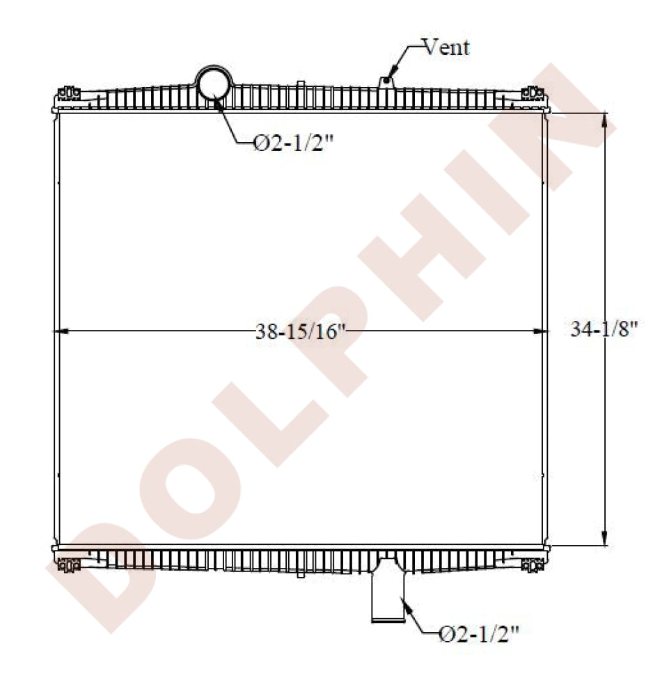 Peterbilt Radiator - 4600 490 5000 (2018) 34-1/8’’ X 38-15/16’’ 1-9/16’’