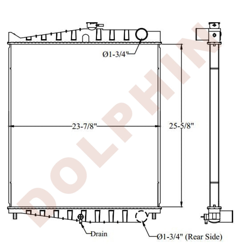 NISSAN RADIATOR - UD 1800-3300 (2001-2004) 25-5/8 x 23-7/8 x 1-7/16
