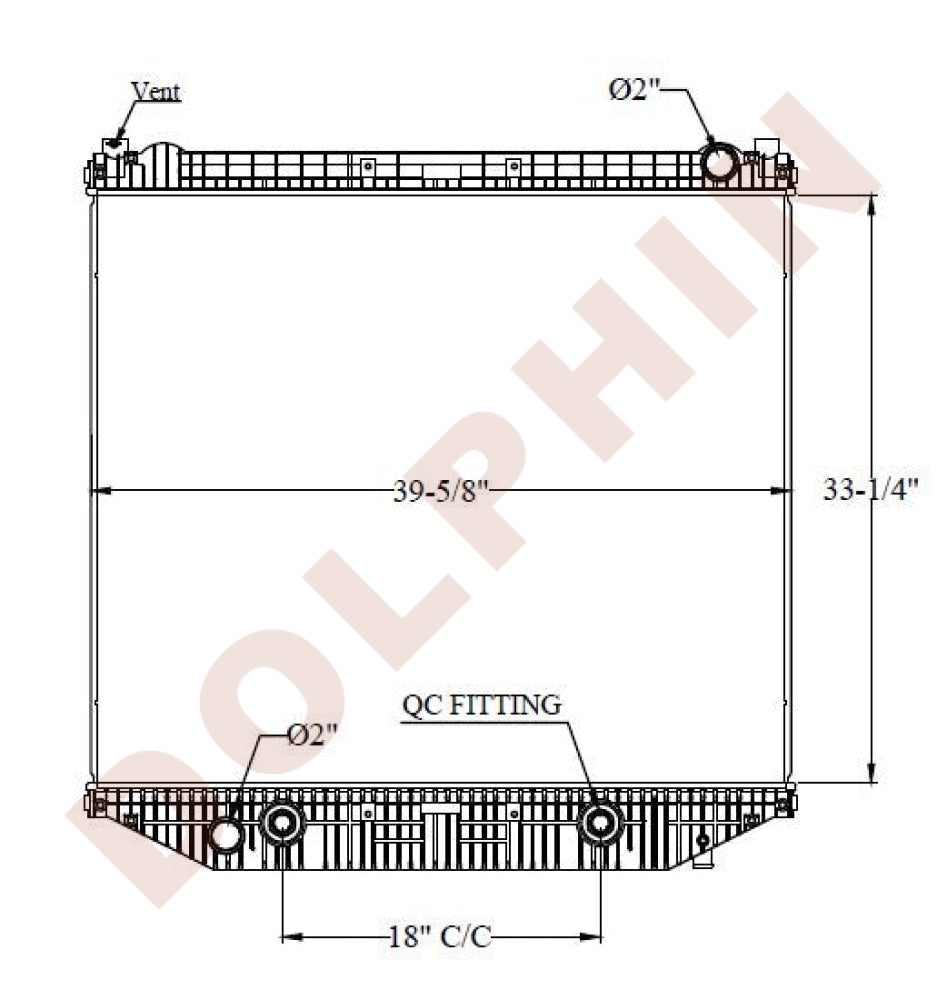 FREIGHTLINER RADIATOR 114SD, M2 106 / 112 & Sterling L7500/L8500 33-1/4 x 38-7/8 x 1-7/8