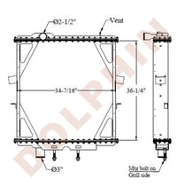 PETERBILT 379 Radiator (36-1/4" x 34-7/16" x 2-3/8")
