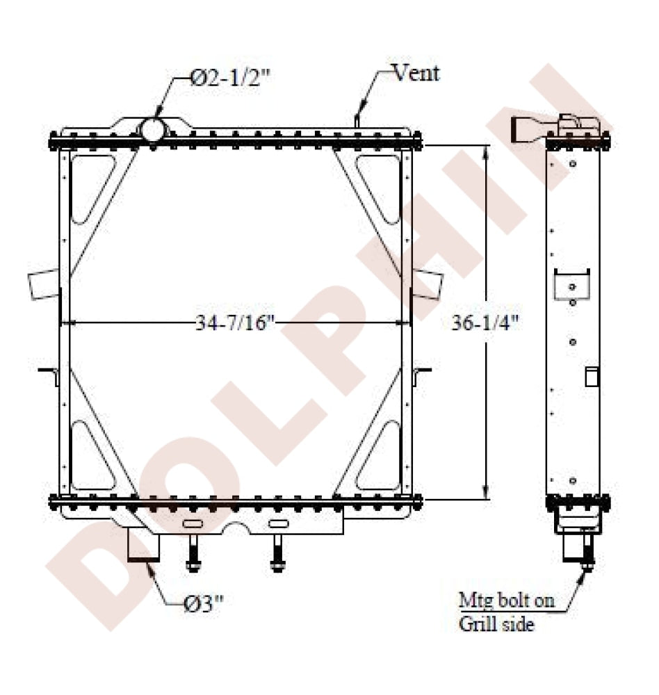 PETERBILT 379 Radiator (36-1/4