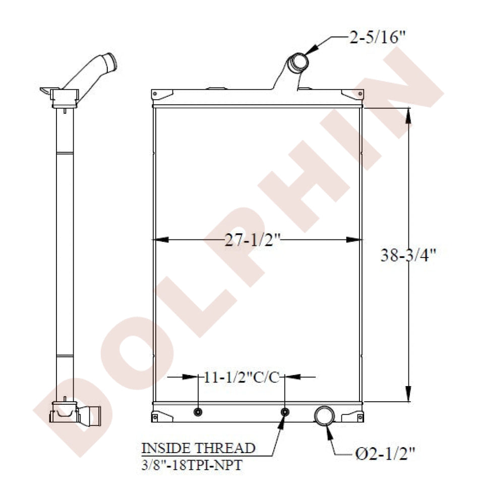 MACK RADIATOR - (7054R) 38-3/4