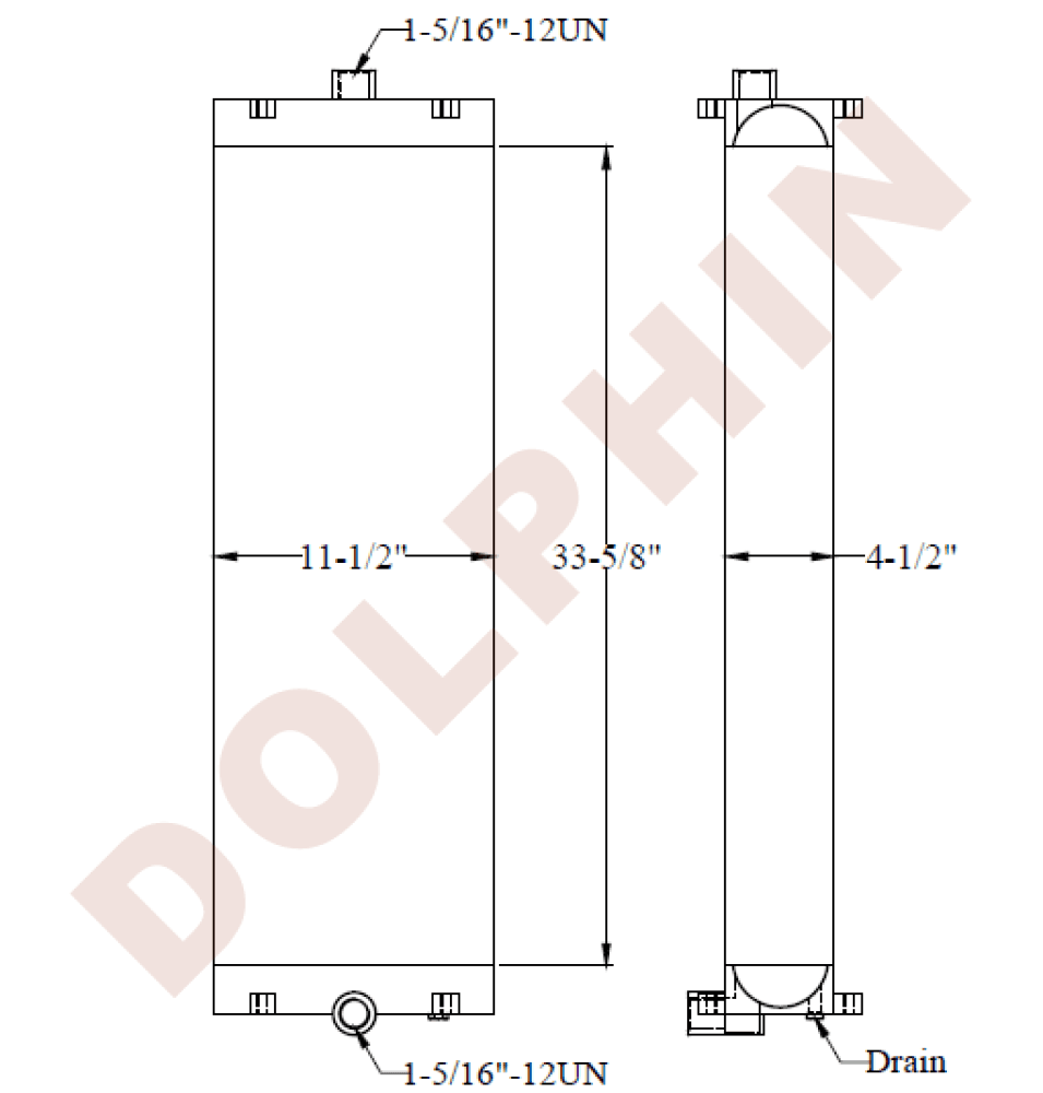 NOVA BUS (Hydraulic Oil Cooler) 33-5/8 x 11-1/2 x 4-1/2