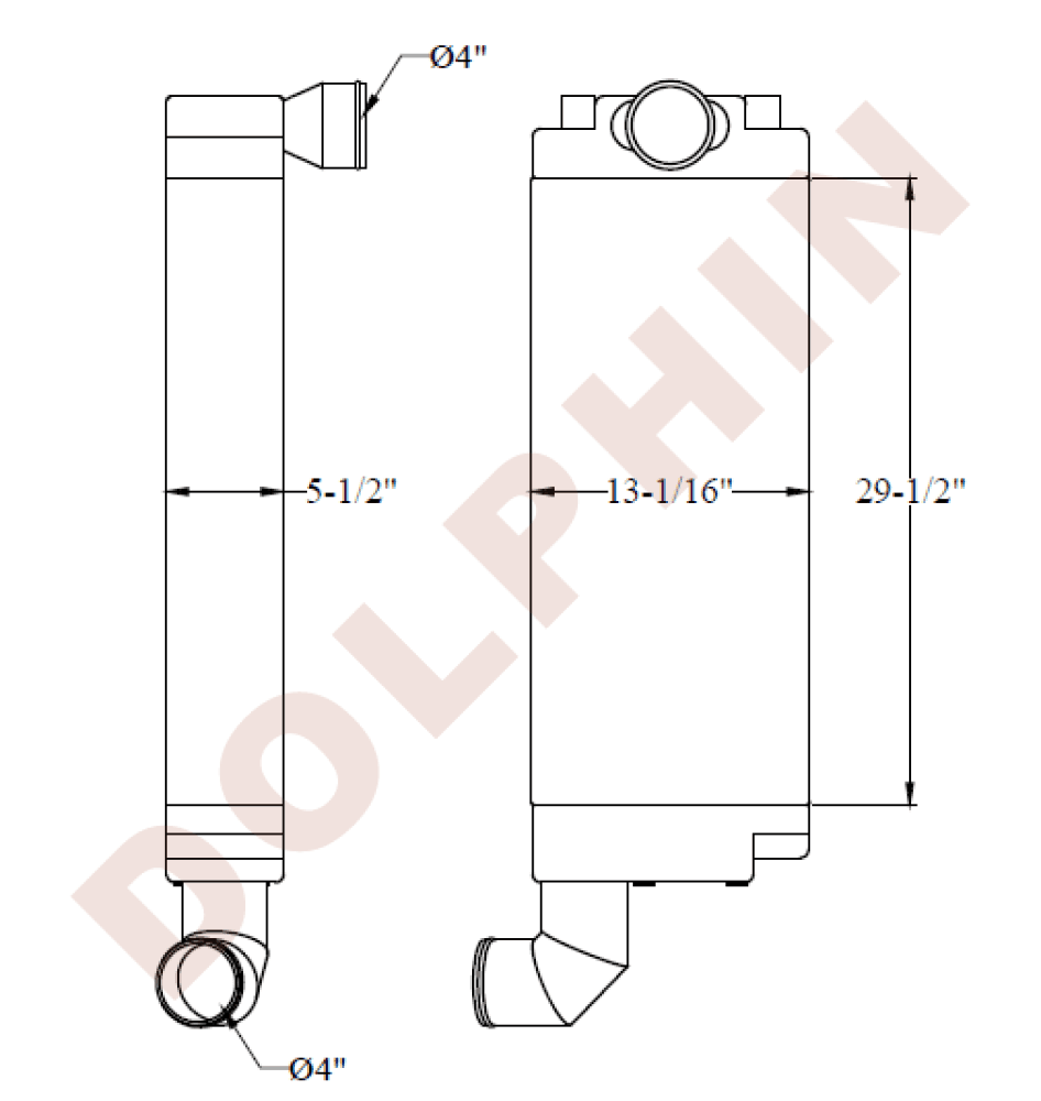 NOVA BUS (Charge Air Cooler) 29-1/2 x 13-1/16 x 5-1/2