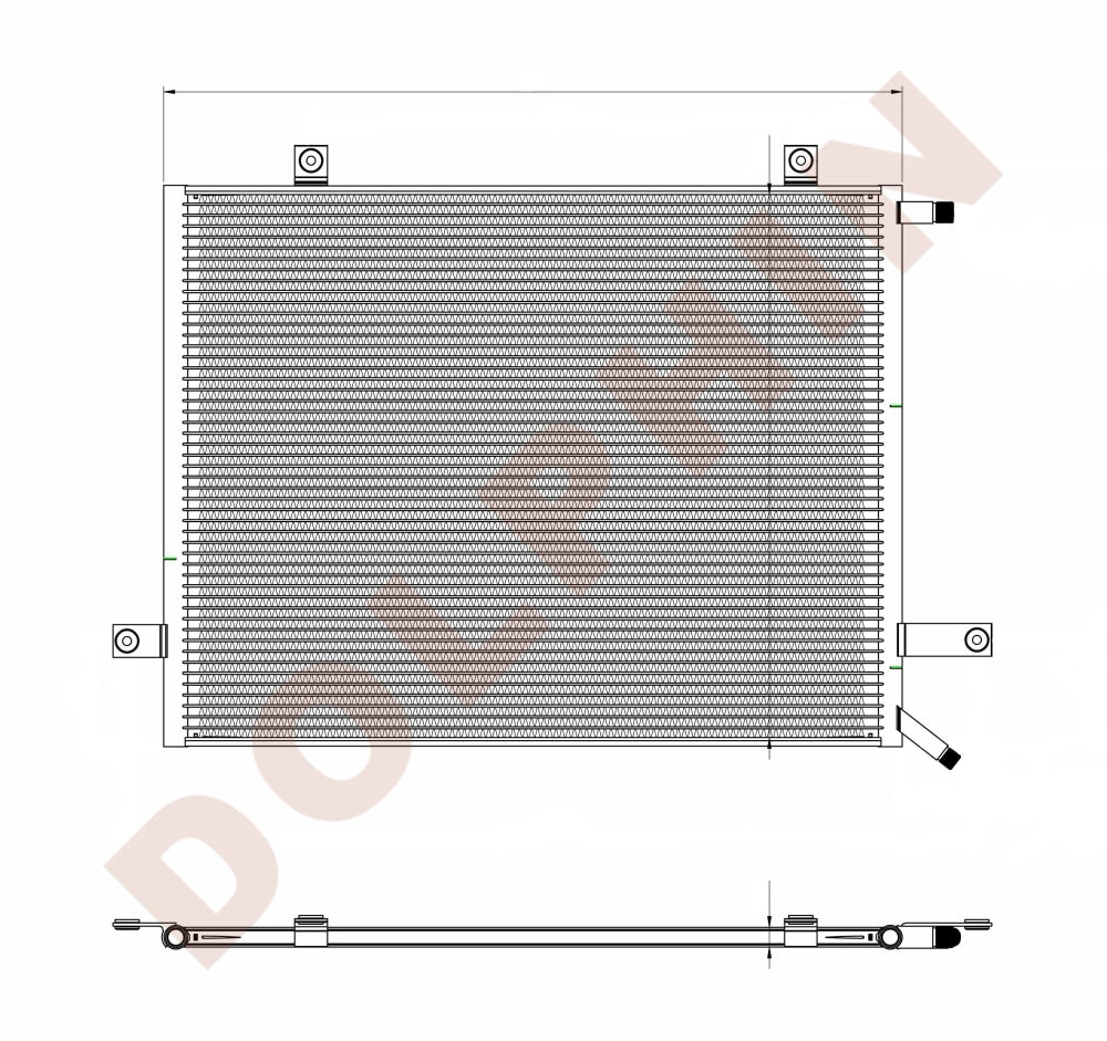 FREIGHTLINER CONDENSER, FL50, FL60, FL70, FL80, FL106, FL112, FLN, MB70, 26-11/16'' x 19-5/8
