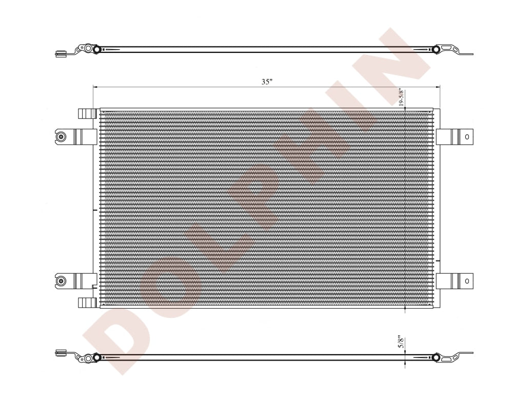 KENWORTH CONDENSER, T680, 35'' x 19-5/8'' x 5/8''
