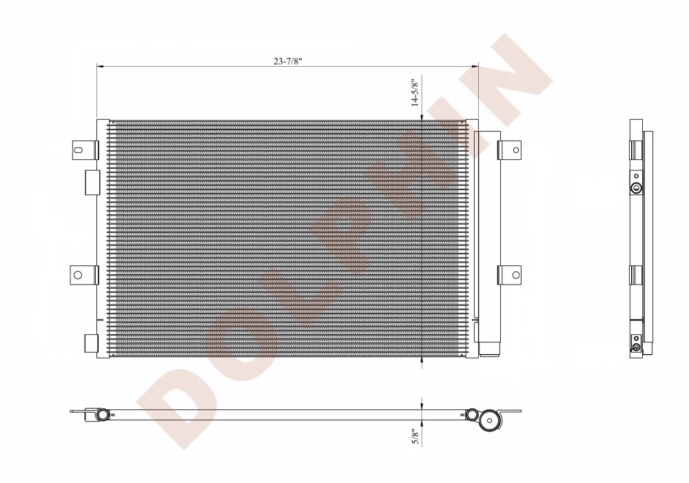HINO CONDENSER (2008-2010) N Series - ND, NE, NJ, NV 23-7/8'' x 14-5/8