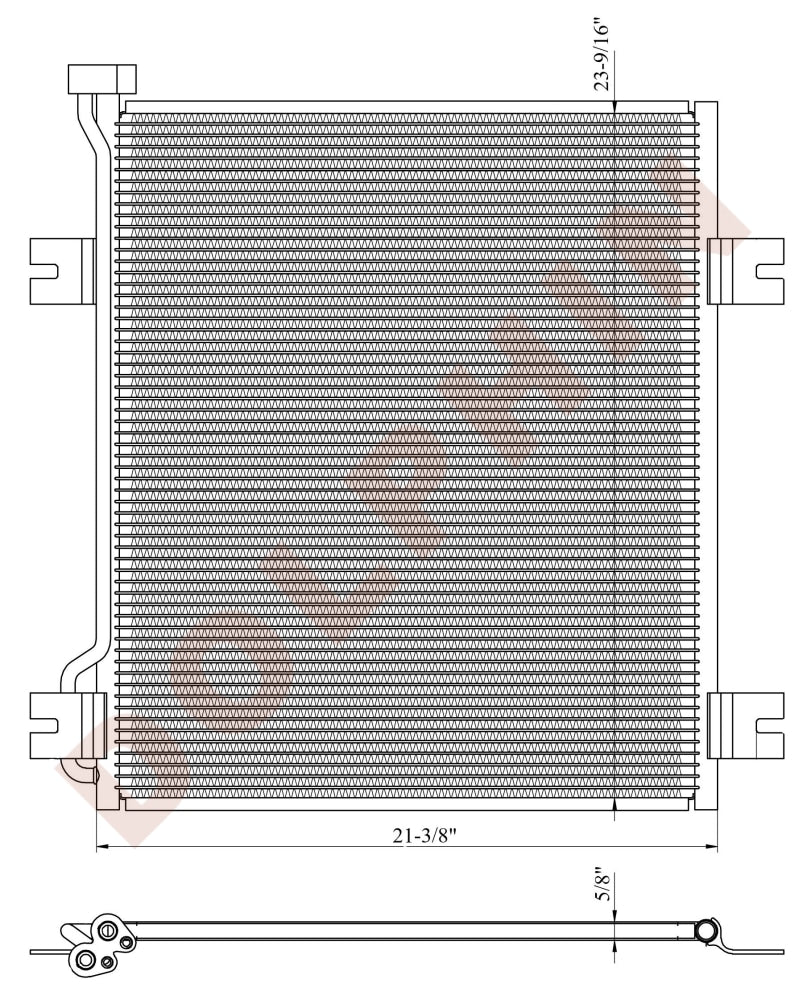 INTERNATIONAL / NAVISTAR CONDENSER (2008-2012) 5000 Series - 5500i, 5600i, 5900i, 21-3/8'' x 23-9/16