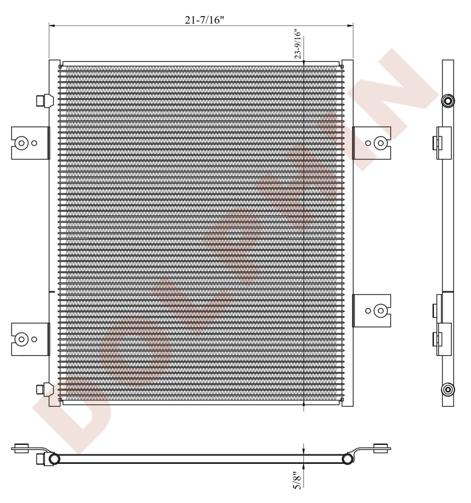 FREIGHTLINER CONDENSER (2011-2013) MT45, MT55, 21-7/16'' x 23-9/16