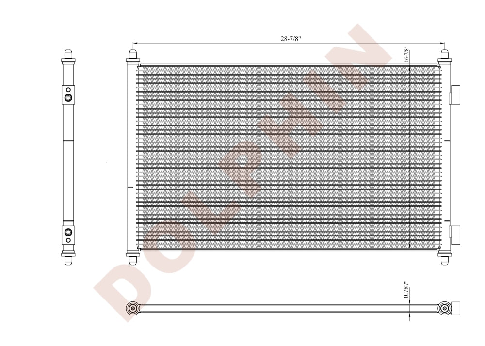 INTERNATIONAL CONDENSER (2010-2016) NAVISTAR 8600 TranStar Base L6 10.5L, 28-7/8'' x 16-7/8