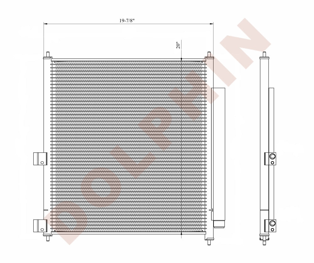 Condenser for International 4000 & 7000 series, HX & MV series