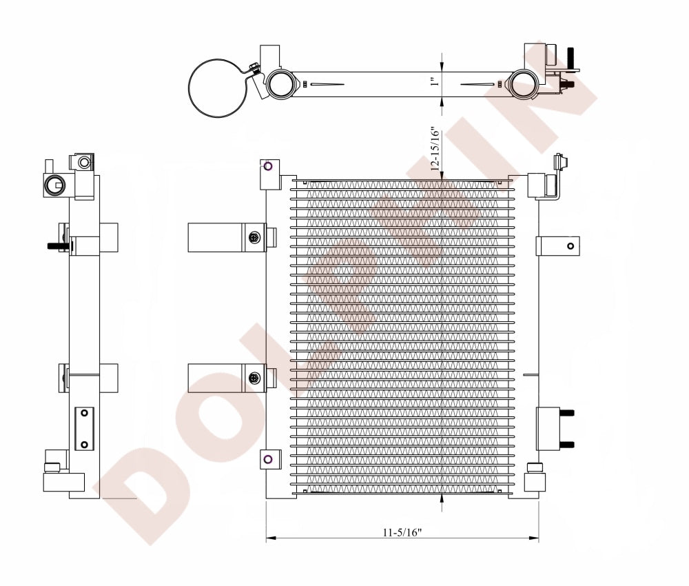 KUBOTA CONDENSER, M series tractors, 11-5/16'' x 12-15/16