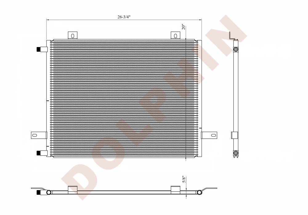 FORD CONDENSER (2004-2006) Acterra, L-LINE, 5500, 6500, 7500, 8500, SILVERSTAR, 26-3/4'' x 20