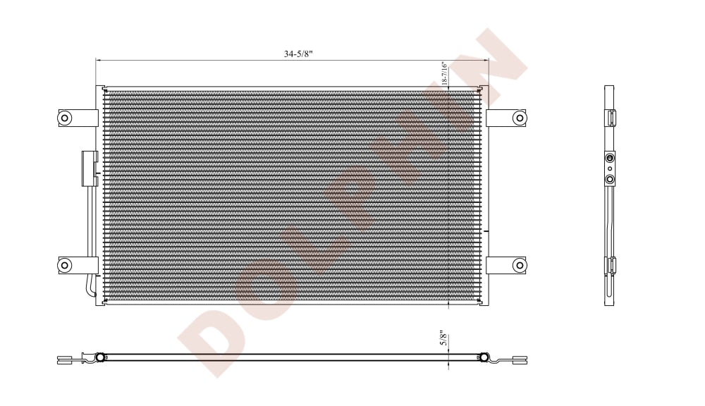 Freightliner CONDENSER, M2 106, 108SD, 114SD, 34-5/8'' x 18-7/16