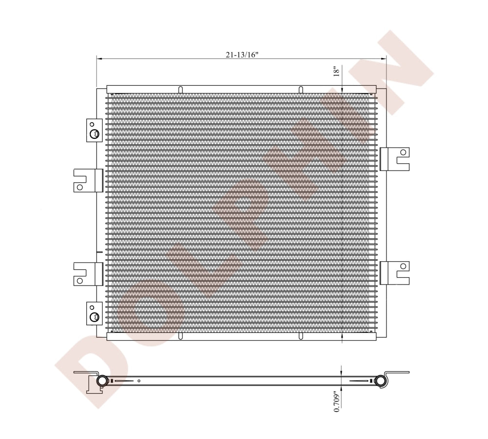 INTERNATIONAL CONDENSER, CF500, CF600 models (2006-2007) 21-13/16'' x 18