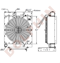 COMBI COOLER CATERPILLAR - CAT C15, C16, C11 (50" x 27-5/8" x 6")