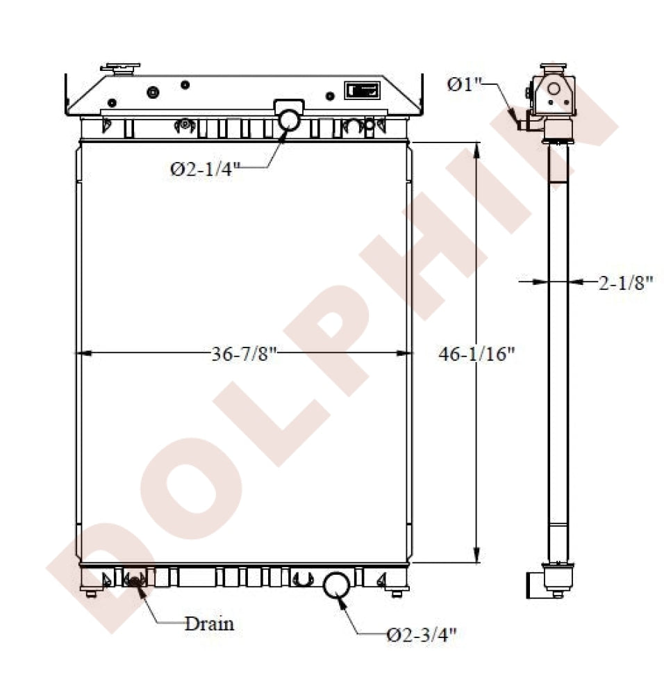 CUMMINS GENERATOR RADIATOR - (NTA55-G5) 46-1/16 x 36-7/8 x 2-1/8